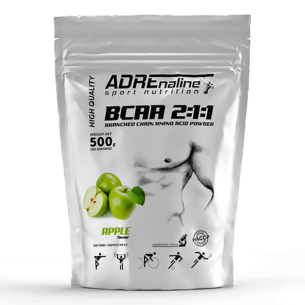 Аминокислоты Adrenaline BCAA 2:1:1 500 г Яблоко