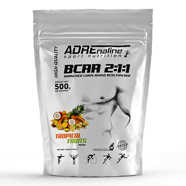 Аминокислоты Adrenaline BCAA 2:1:1 500 г Тропический