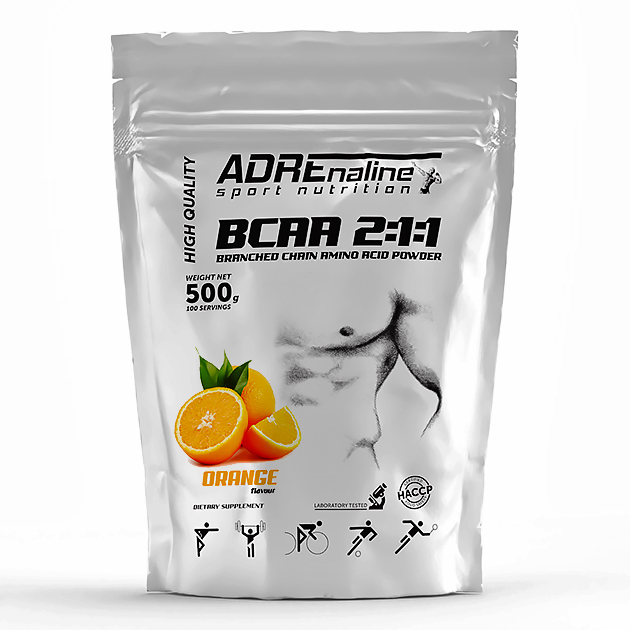Аминокислоты Adrenaline BCAA 2:1:1 500 г Апельсин