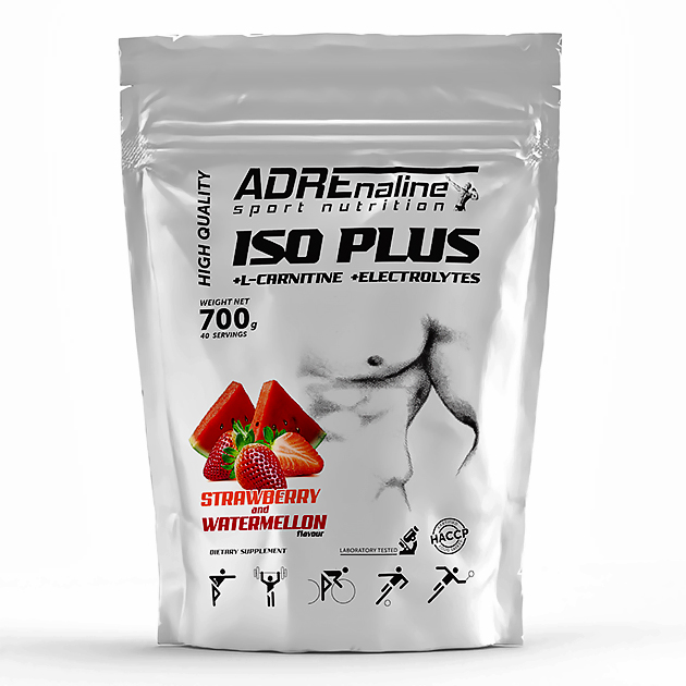 Изотоник Adrenaline ISO PLUS 700 г Арбуз-Клубника Изотоник Adrenaline ISO PLUS 700 г Арбуз-Клубника