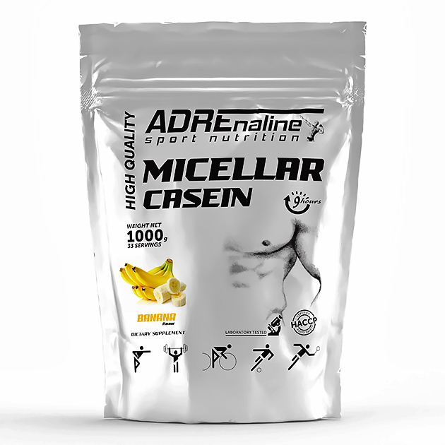 Протеин Adrenaline Micellar Casein 1000 г Банан Протеин Adrenaline Micellar Casein 1000 г Банан