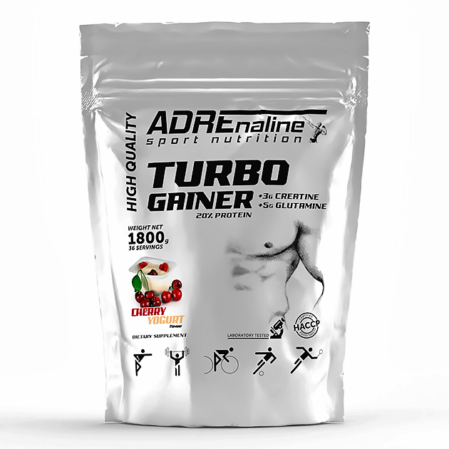 Гейнер Adrenaline Turbo Gainer 1800 г Вишня-йогурт Гейнер Adrenaline Turbo Gainer 1800 г Вишня-йогурт