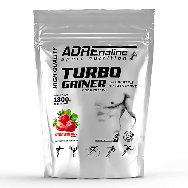 Гейнер Adrenaline Turbo Gainer 1800 г Клубника Гейнер Adrenaline Turbo Gainer 1800 г Клубника