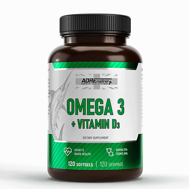 Омега 3 Adrenaline Omega 3+ Vit D3 120 кап
