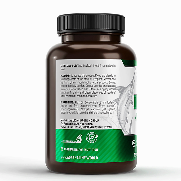 Омега 3 Adrenaline Omega 3+ Vit D3 120 кап-1 Омега 3 Adrenaline Omega 3+ Vit D3 120 кап-1