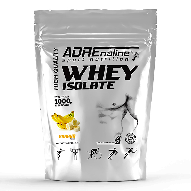 Протеин Adrenaline Whey Isolate 1000 г Банан Протеин Adrenaline Whey Isolate 1000 г Банан