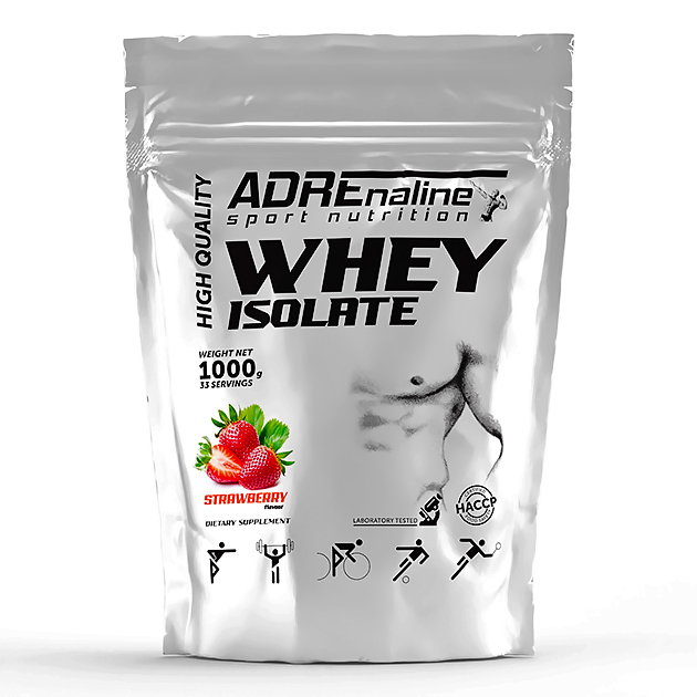 Протеин Adrenaline Whey Isolate 1000 г Клубника