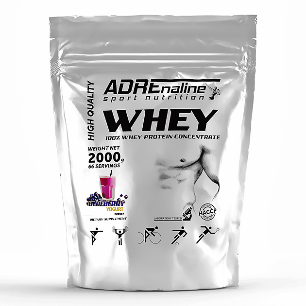 Протеин Adrenaline Whey 100% 2000 г Черничный йогурт Протеин Adrenaline Whey 100% 2000 г Черничный йогурт
