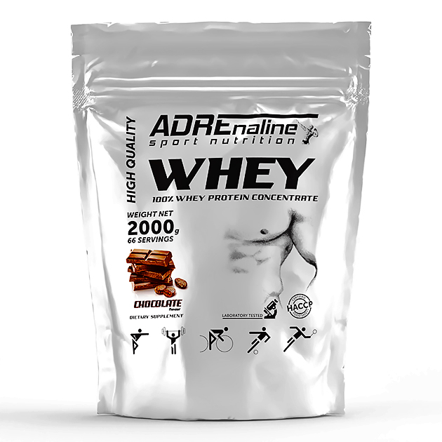 Протеин Adrenaline Whey 100% 2000 г Шоколад Протеин Adrenaline Whey 100% 2000 г Шоколад