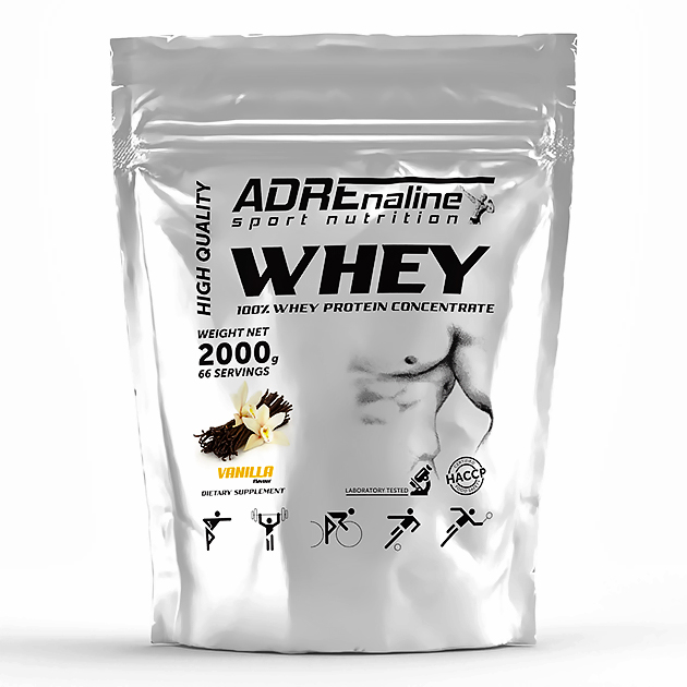 Протеин Adrenaline Whey 100% 2000 г Ваниль Протеин Adrenaline Whey 100% 2000 г Ваниль