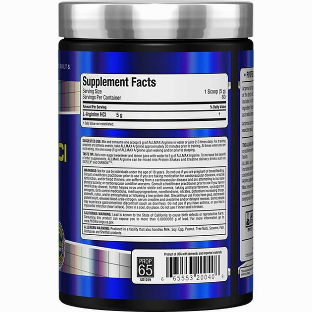Аргінін гідрохлорид AllMax Essentials Arginine HCI 400 г Натуральний-1 Аргінін гідрохлорид AllMax Essentials Arginine HCI 400 г Натуральний-1