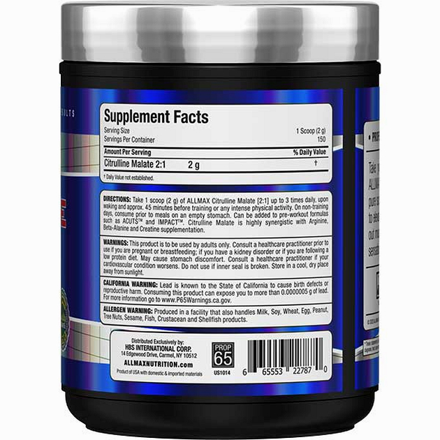 Цирулін AllMax Essentials L-Citruline Malate 300 г Натуральний-1 Цирулін AllMax Essentials L-Citruline Malate 300 г Натуральний-1