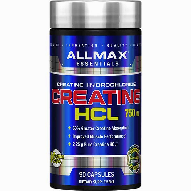 Замовити Креатин гідрохлорид AllMax Essentials Creatine HCI 750 mg 90 кап Креатин гідрохлорид AllMax Essentials Creatine HCI 750 mg 90 кап