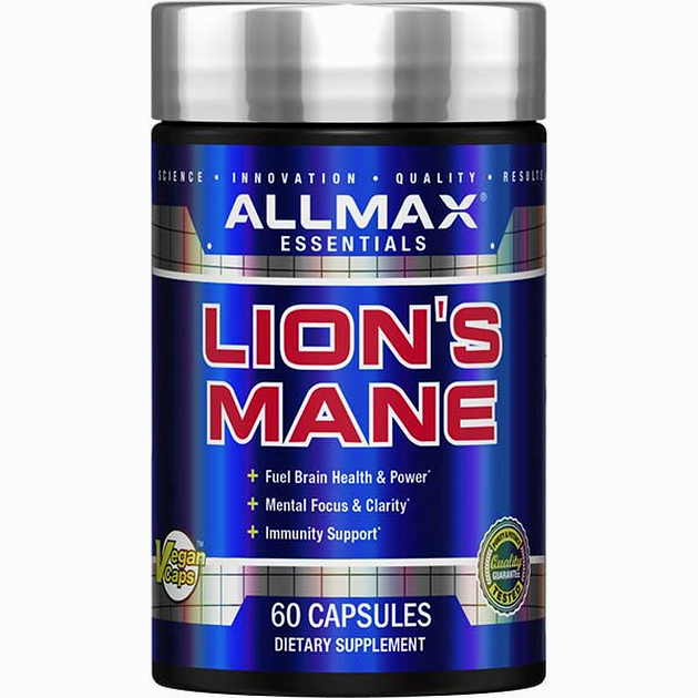 Замовити Їжовик гребінчастий AllMax Essentials Lion`s Mane 60 кап Їжовик гребінчастий AllMax Essentials Lion`s Mane 60 кап
