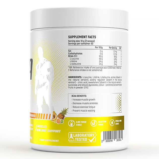 Аминокислоты EnergiVit BCAA 2:1:1 Zero 500 г Тропический-2 Аминокислоты EnergiVit BCAA 2:1:1 Zero 500 г Тропический-2