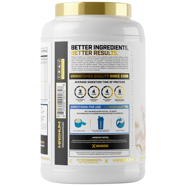 Протеїн Magnum Nutraceuticals Quattro Origin 900 г Ванільне морозиво-1 Протеїн Magnum Nutraceuticals Quattro Origin 900 г Ванільне морозиво-1