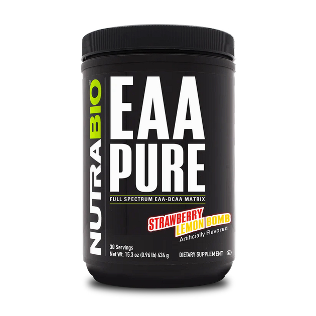 Незаменимые аминокислоты NutraBio EAA Pure 434 г Клубнично-л...