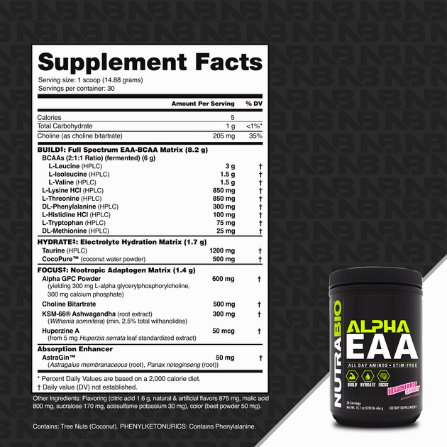 Незамінні амінокислоти NutraBio Alpha EAA 455 г Цукерки з драконовим фруктом-1 Незамінні амінокислоти NutraBio Alpha EAA 455 г Цукерки з драконовим фруктом-1