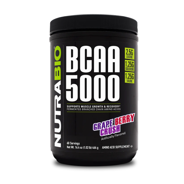 Комплекс BCAA NutraBio BCAA 5000 Powder 464 г Виноградный кр...