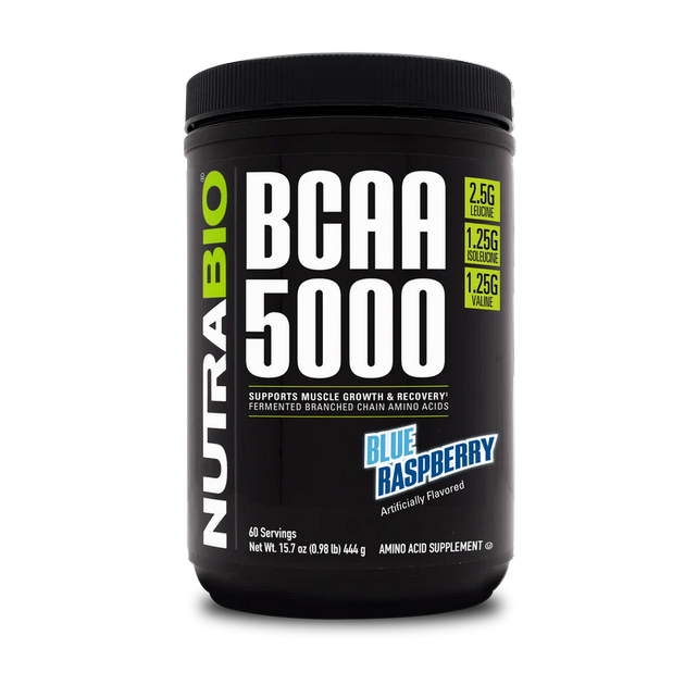 Комплекс BCAA NutraBio BCAA 5000 Powder 444 г Голубая малина