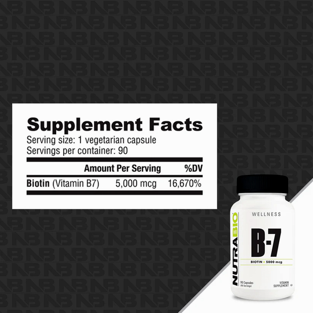 Биотин NutraBio B-7 Biotine 5000 mcg 90 вег. кап-1 Биотин NutraBio B-7 Biotine 5000 mcg 90 вег. кап-1