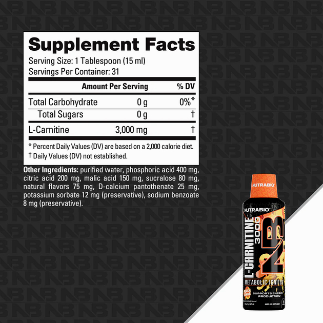 L-Карнитин NutraBio L-Carnitine Liquid Shots 474 мл Персиковые кольца-1 L-Карнитин NutraBio L-Carnitine Liquid Shots 474 мл Персиковые кольца-1
