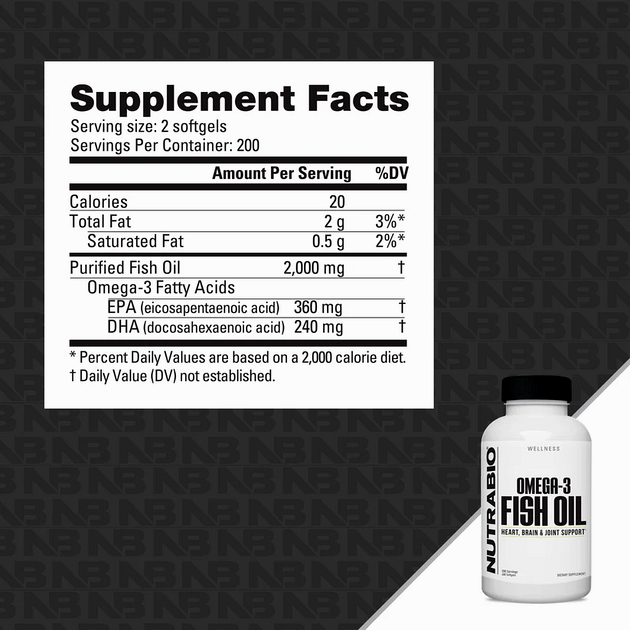 Рыбий жир NutraBio Omega 3 Fish Oil 400 кап -1 Рыбий жир NutraBio Omega 3 Fish Oil 400 кап -1