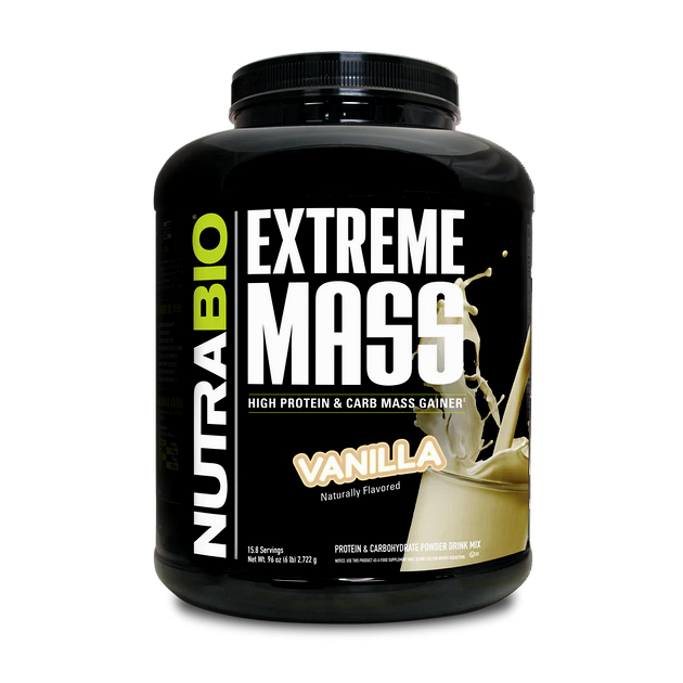 Гейнер для набора массы NutraBio Extreme Mass 2722 г Ваниль Гейнер для набора массы NutraBio Extreme Mass 2722 г Ваниль