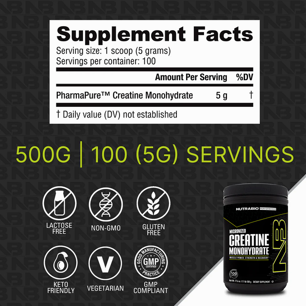 Креатин моногидрат NutraBio Creatine Monohydrate 500 г Натуральный-1 Креатин моногидрат NutraBio Creatine Monohydrate 500 г Натуральный-1