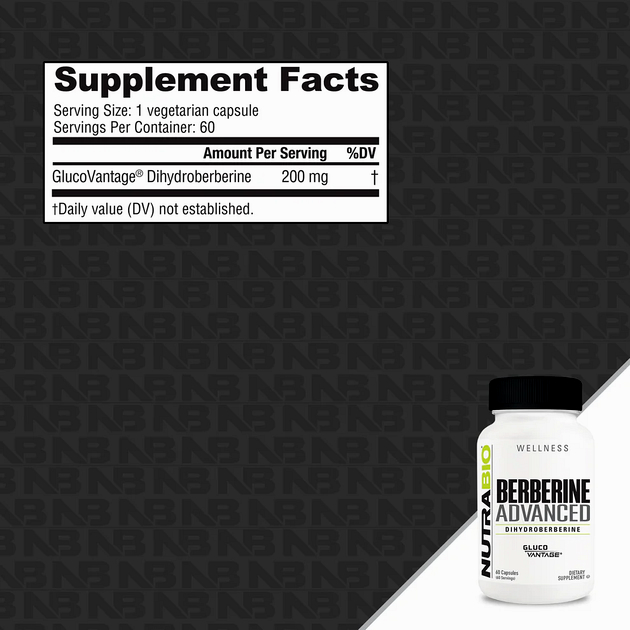 Берберин NutraBio Berberine Advanced Dihydroberberine 200 мг 60 кап -1 Берберин NutraBio Berberine Advanced Dihydroberberine 200 мг 60 кап -1