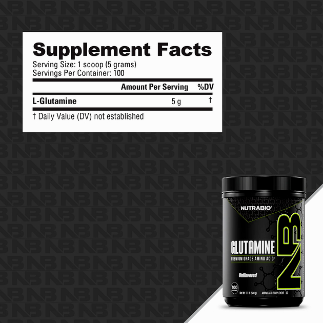 Глютамин NutraBio Glutamine 500 г -1 Глютамин NutraBio Glutamine 500 г -1
