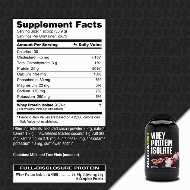 Изолят сывороточный NutraBio Whey Protein Isolate 900 г Макаруны в шоколаде-1 Изолят сывороточный NutraBio Whey Protein Isolate 900 г Макаруны в шоколаде-1